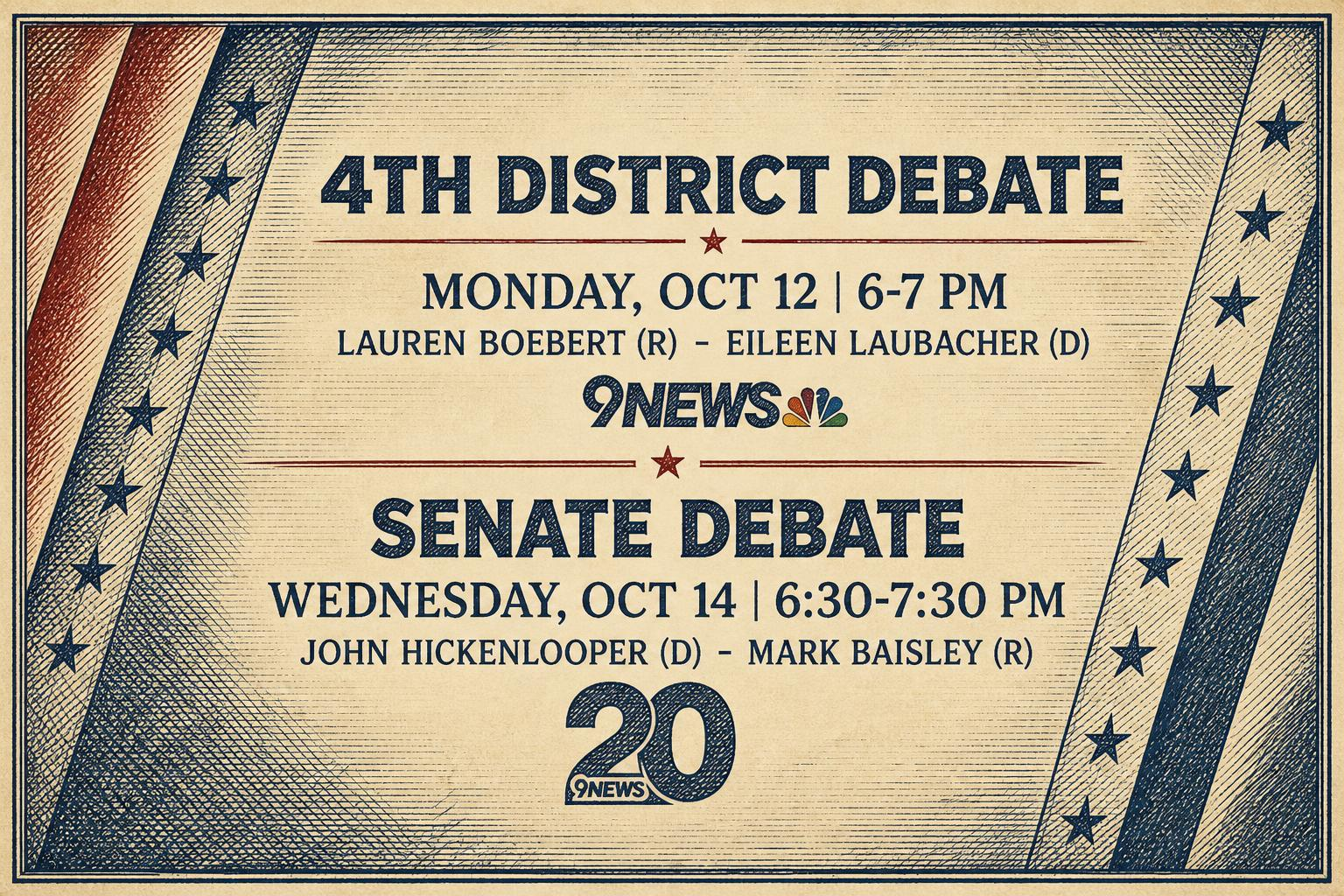 9NEWS schedules October debates for Colorado’s 4th District and U.S. Senate races