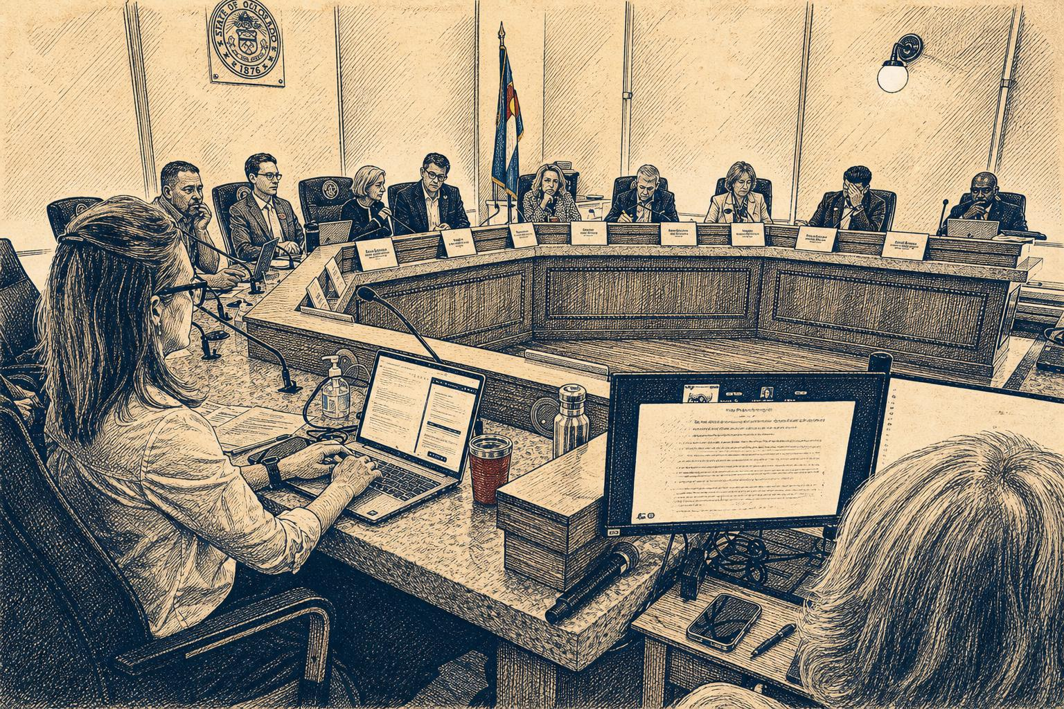 Colorado Medicaid Commission meeting image accompanying a report on the state Medicaid budget forecast.
