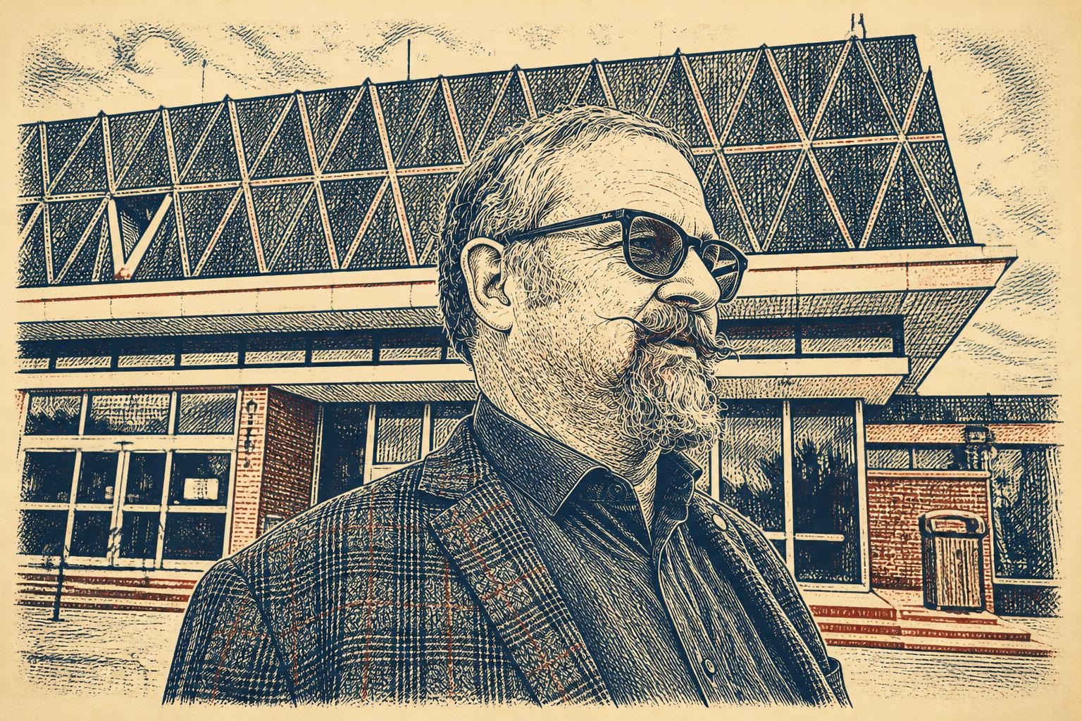 Kevin J. Grantham standing outside the Fremont County government building in Cañon City.