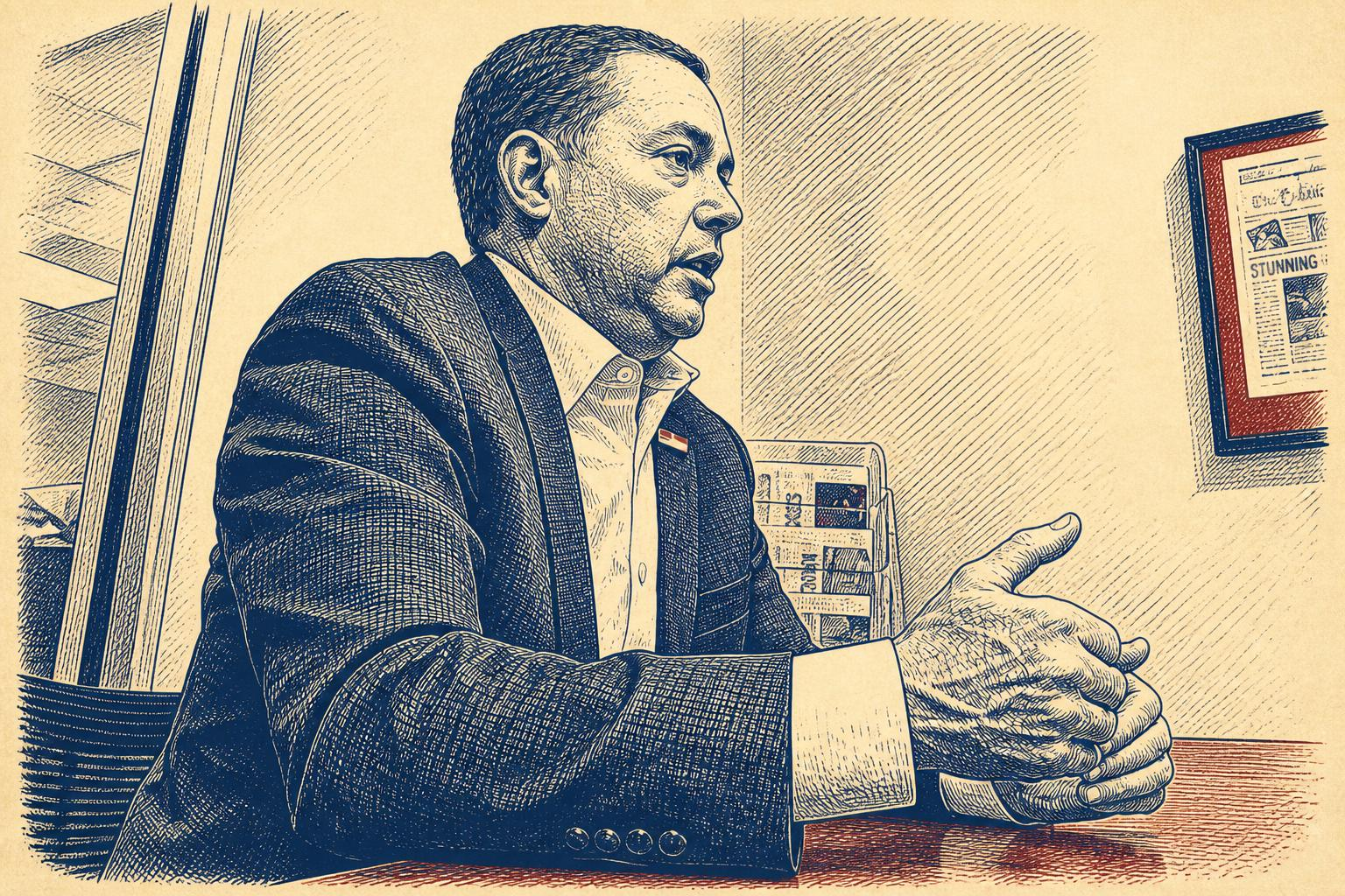 Michael Allen, Colorado attorney general candidate, in a Colorado News Roundup vintage-print style image.