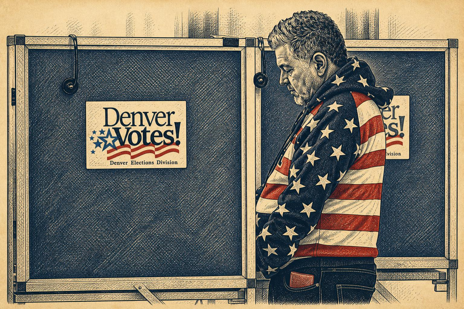 Early voting image accompanying the Denver Gazette report.